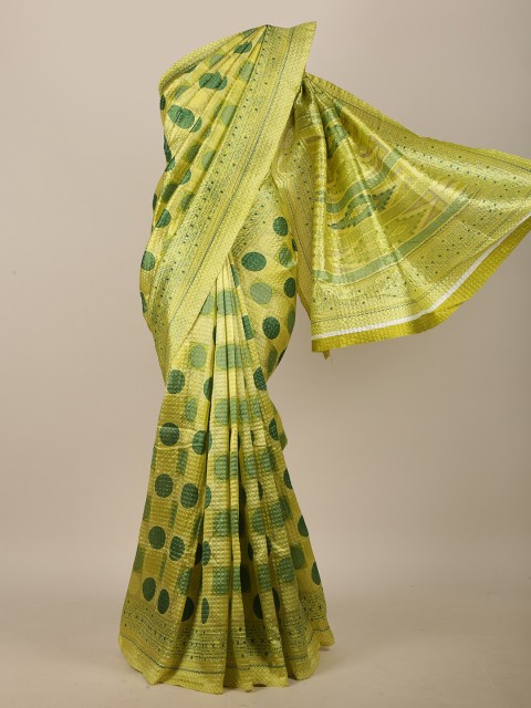 

Pothys Lime Green Printed Saree