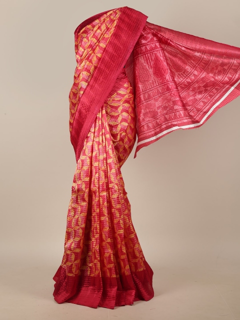 

Pothys Red & Yellow Printed Saree