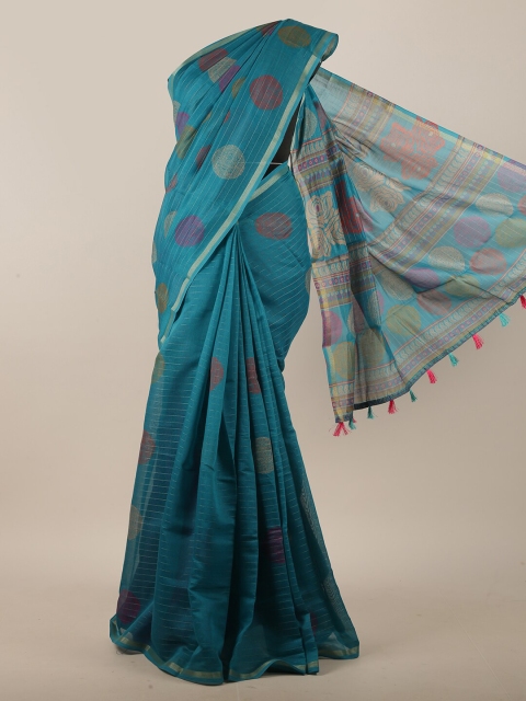 

Pothys Blue & Red Ethnic Motifs Saree
