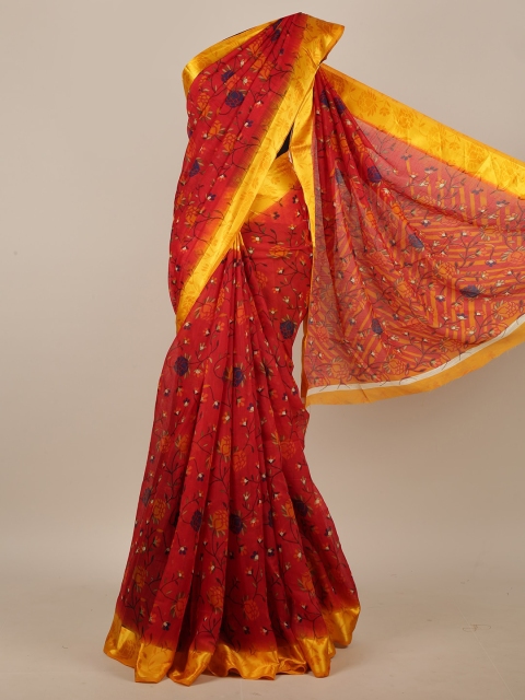 

Pothys Red & Yellow Floral Saree