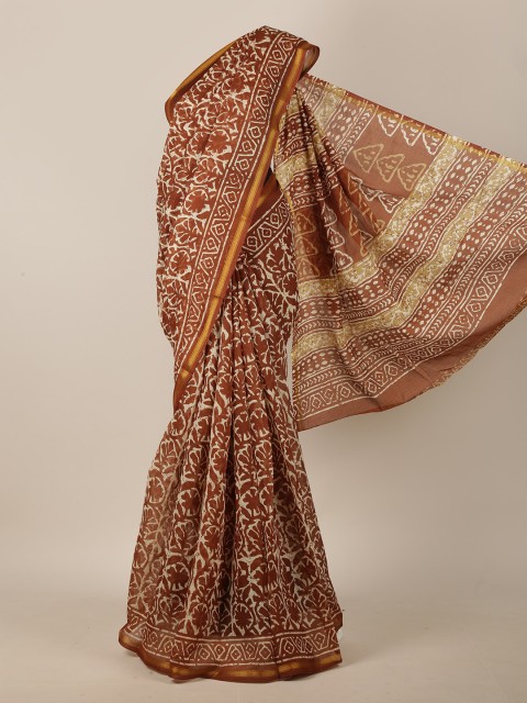 

Pothys Brown & White Printed Saree