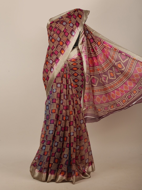 

Pothys Purple & Beige Printed Saree