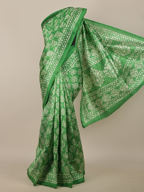 

Pothys Green & White Floral Saree