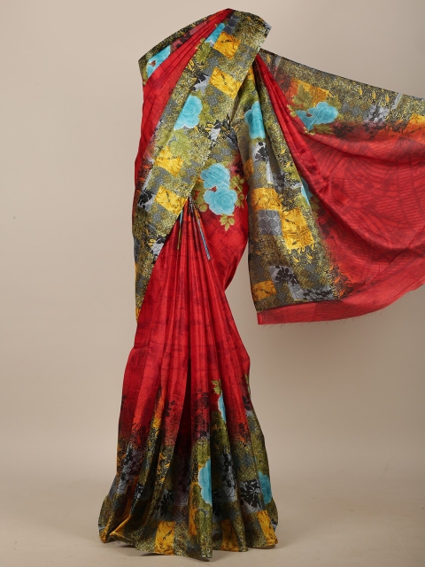 

Pothys Red & Yellow Floral Saree