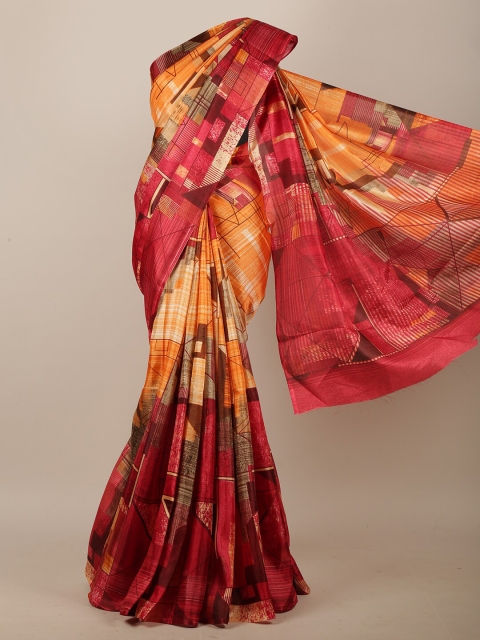 

Pothys Red & Yellow Printed Saree