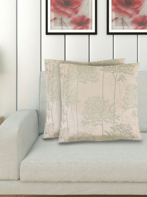 

Home Centre Beige & Grey Set of 2 Ethnic Motifs Square Cushion Covers