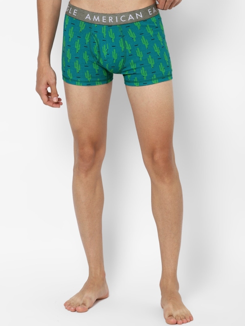 

AMERICAN EAGLE OUTFITTERS Men Green & Black Printed Trunks WEC0231508300