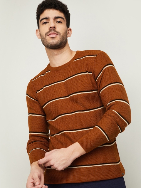 

CODE by Lifestyle Men Brown Striped Sweater