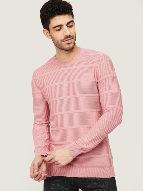 

CODE by Lifestyle Men Pink Striped Cotton Pullover