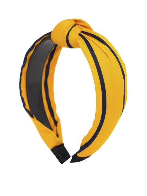 

MARC LOUIS Women Yellow & Navy Blue Striped Headband
