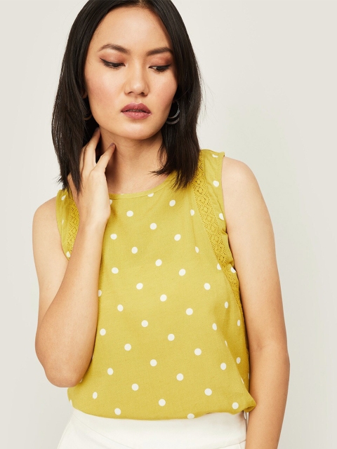 

CODE by Lifestyle Women Yellow Linen Regular Top