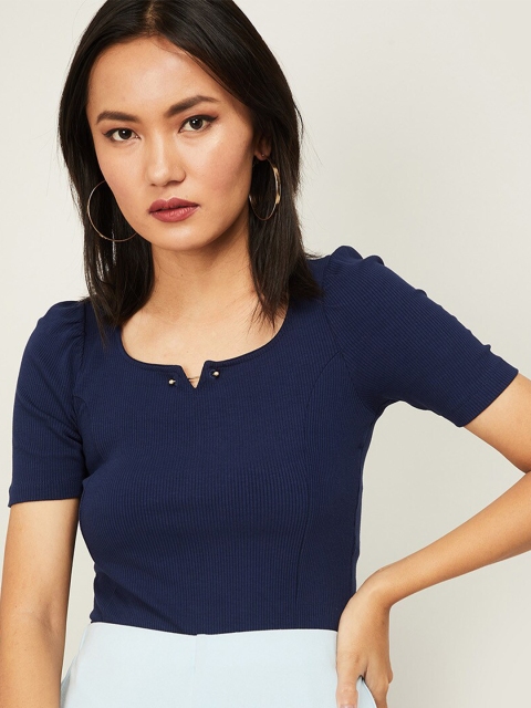 

CODE by Lifestyle Navy Blue Regular Top