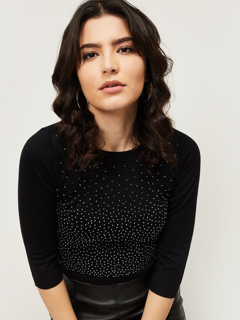 

Ginger by Lifestyle Black Sheen Regular Top