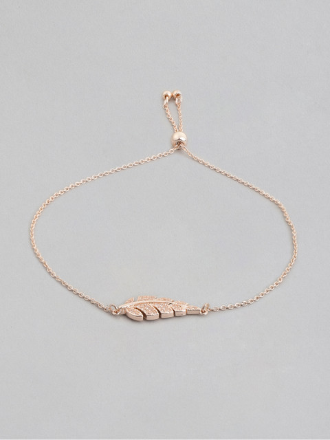 

Forever New Women Rose Gold Cubic Zirconia Rose Gold-Plated Link Bracelet