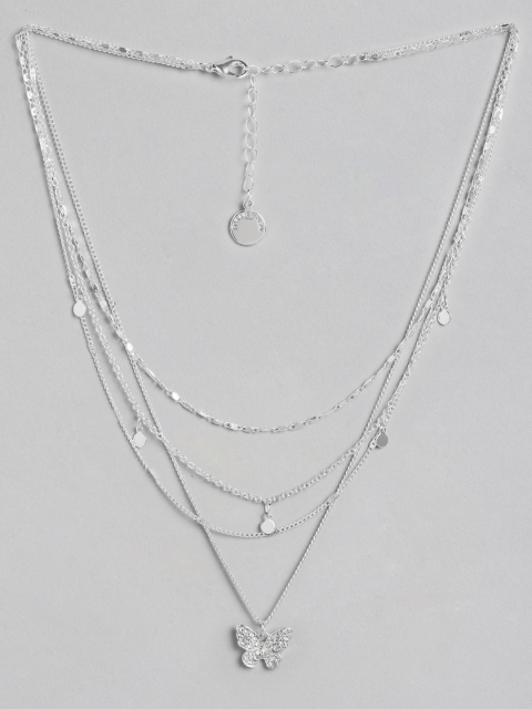 

Forever New Silver-Toned Layered Butterfly Chain Necklace
