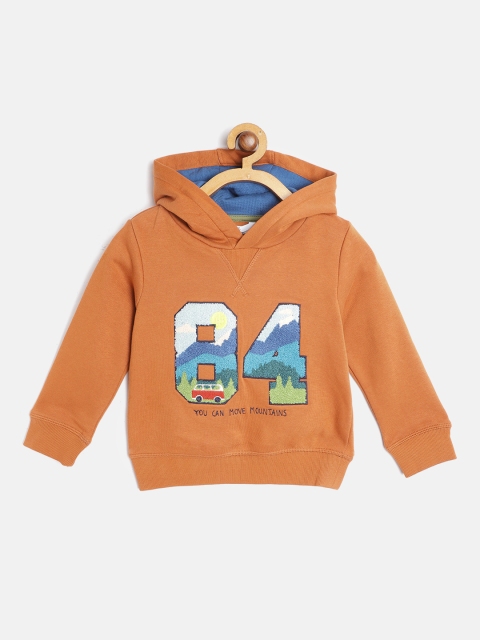 

Marks & Spencer Boys Brown Printed Hooded Sweatshirt