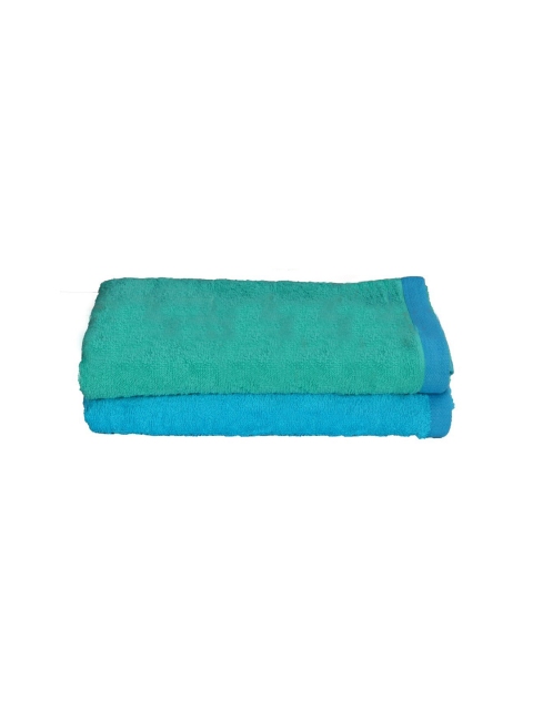 

S9home by Seasons Kids Green & Blue Cotton Set of 2 Bath Towels
