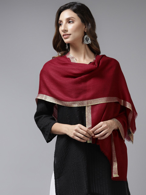 

Cayman Women Burgundy Solid Winter Stole