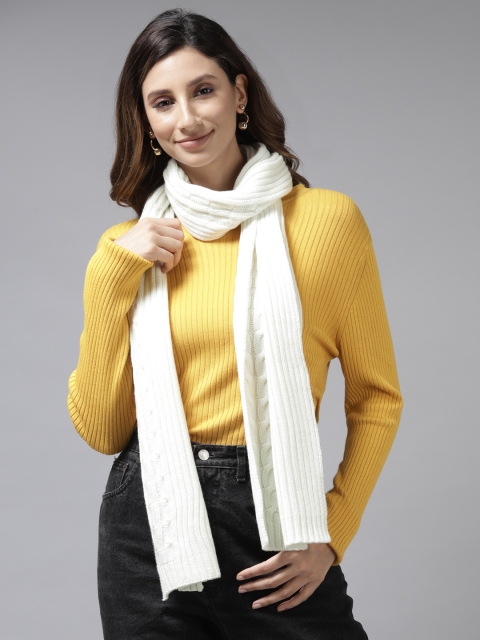 

Cayman Women Off White Woven Design Winter Stole