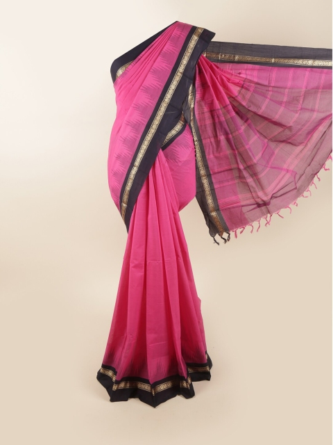 

Pothys Pink & Black Pure Cotton Saree