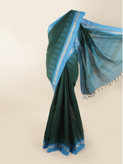 

Pothys Green & Turquoise Blue Woven Design Zari Pure Cotton Saree