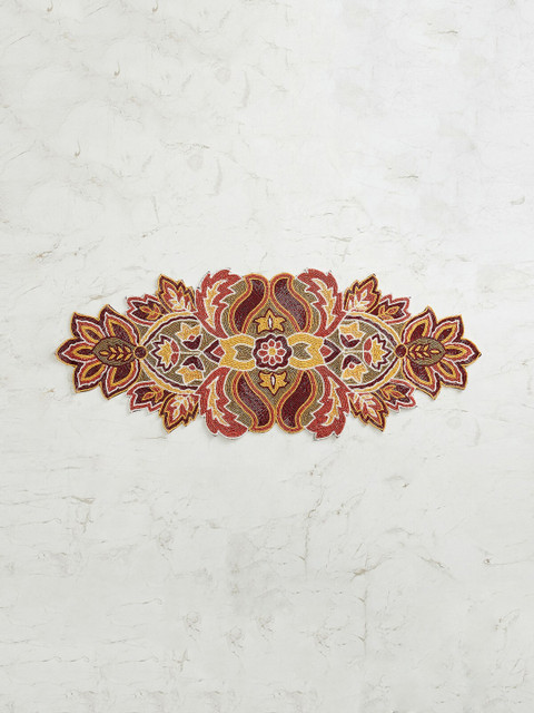 

Home Centre Red Solid Tree Of Life Embellished Runner