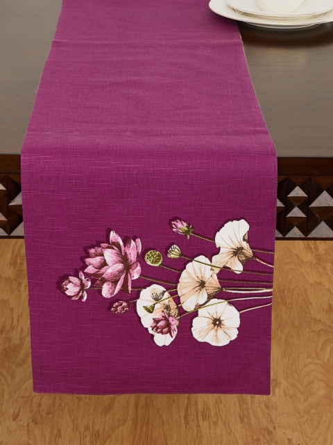 

Home Centre Purple Floral Printed Cotton Table Runners