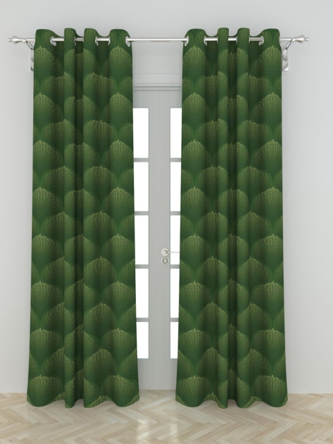 

Home Centre Green Griffin Contemporary Set of 2 Black Out Door Curtain