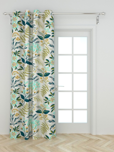 

Home Centre White & Blue Tropical Print Door Curtain