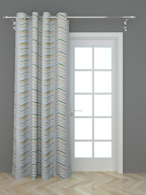 

Home Centre White & Green Striped Door Curtain