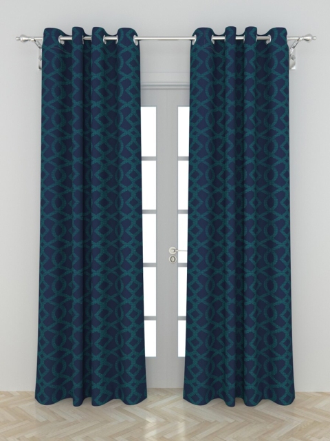 

Home Centre Blue Set of 2 Ethnic Motifs Black Out Door Curtain