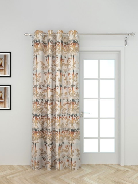 

Home Centre White & Brown Floral Door Curtain
