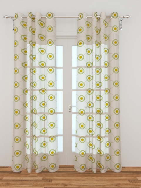 

Home Centre White & Green Floral Sheer Door Curtain