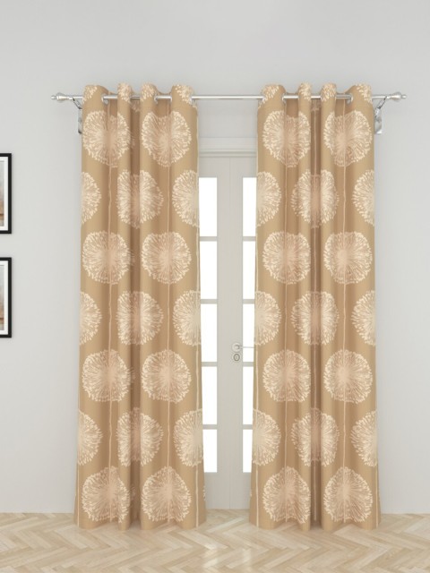 

Home Centre Beige Set of 2 Floral Black Out Door Curtain