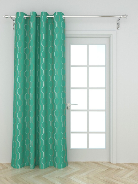 

Home Centre Green & Silver-Toned Geometric Door Curtain