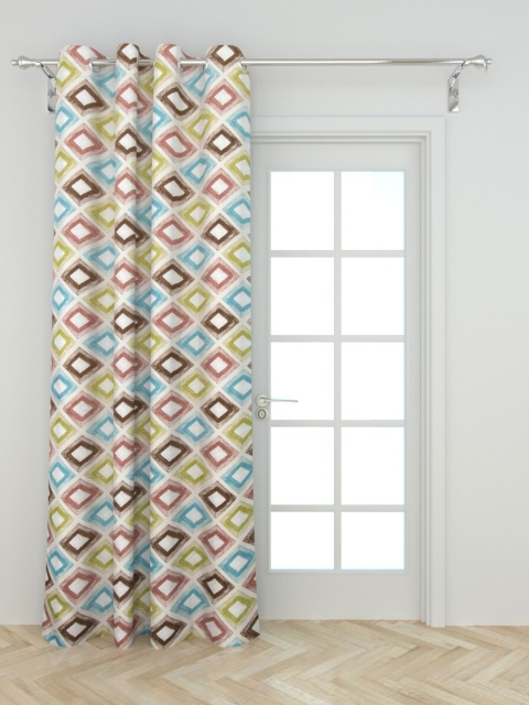 

Home Centre White & Blue Geometric Door Curtain