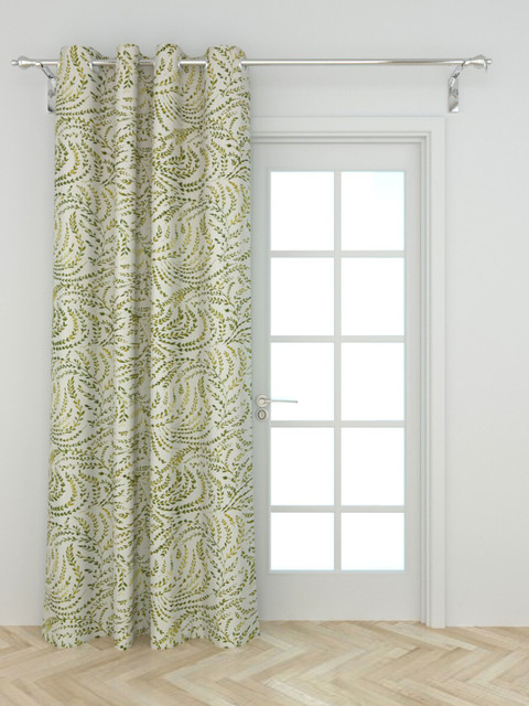

Home Centre White & Green Set of 2 Floral Door Curtain