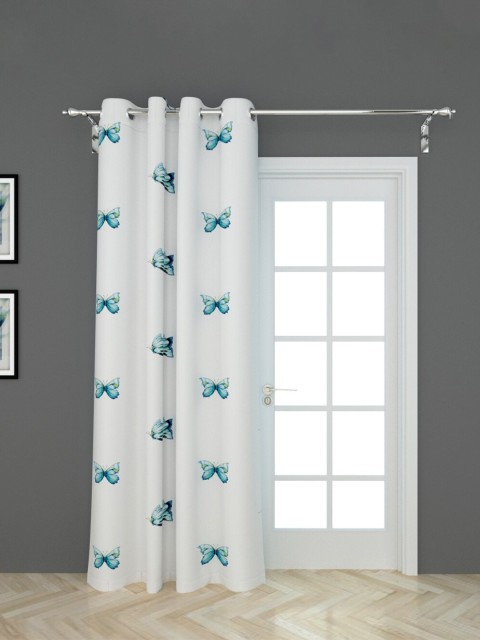 

Home Centre White & Blue Quirky Door Curtain