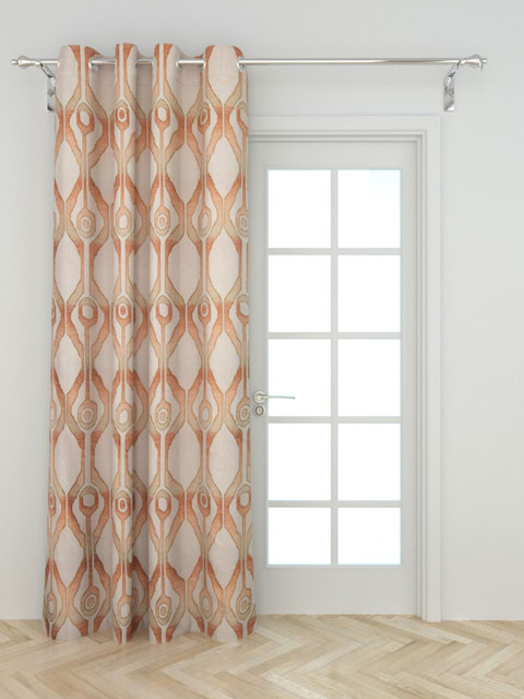 

Home Centre Cream-Coloured & Rust Door Curtain