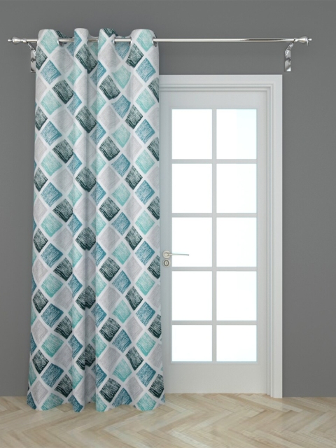 

Home Centre White & Green Geometric Door Curtain