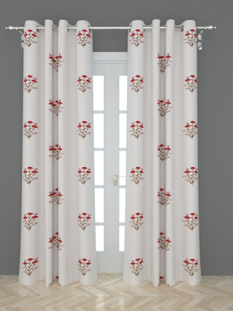 

Home Centre White & Red Door Curtain