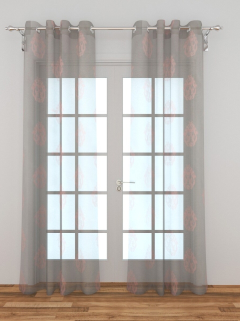

Home Centre Grey Ethnic Motifs Sheer Door Curtain