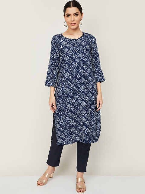 

Melange by Lifestyle Women Blue Geometric Printed Kurta