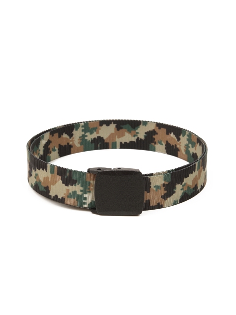 

Calvadoss Men Black & Green Canvas Camouflage Woven Design Belt