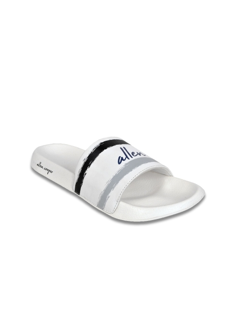 

Allen Cooper Men White & Black Printed Rubber Sliders