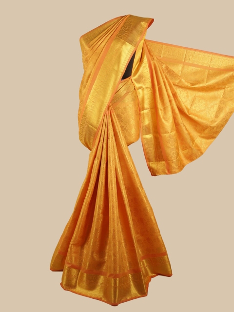 

Pothys Gold-Toned Woven Design Zari Silk Blend Saree