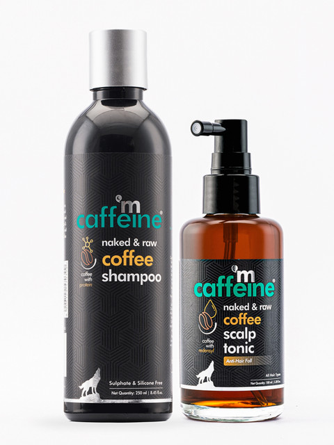 

MCaffeine Sustainable Coffee Hair Boost & Hair Fall Control Kit - Shampoo & Scalp Tonic, Brown