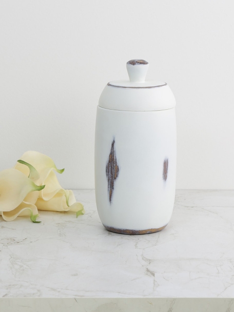 

Home Centre White Marshmallow Textured Decor Jar
