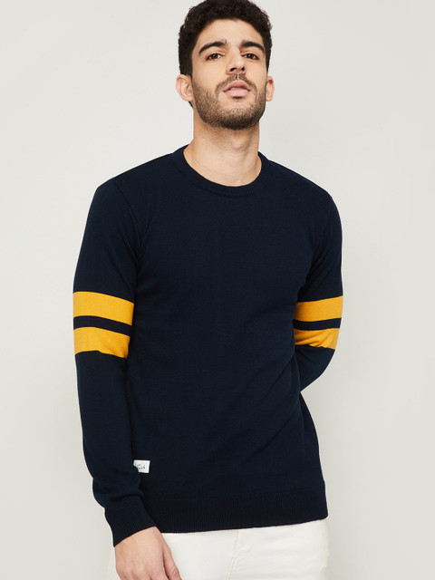 

UCLA Men Navy Blue & Yellow Pullover Sweatshirt