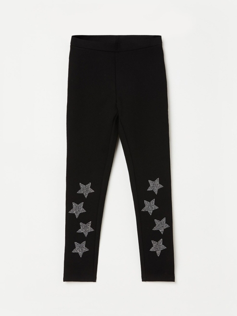 

Fame Forever by Lifestyle Girls Black & Silver-Coloured Embellished Leggings